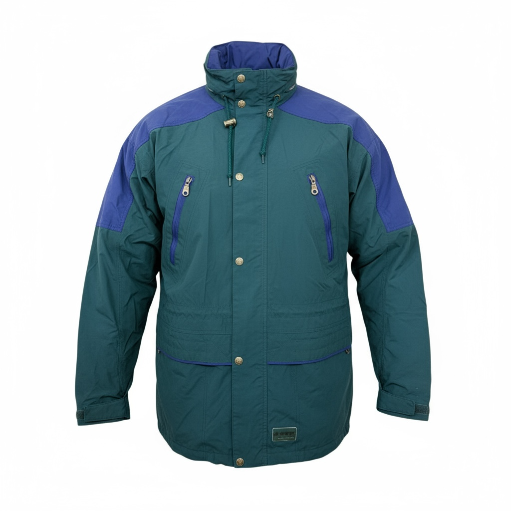 VINTAGE ΑΝΔΡΙΚΟ ΜΠΟΥΦΑΝ OUTDOOR/ΣΚΙ COLOR BLOCK ΜΠΛΕ-ΠΡΑΣΙΝΟ